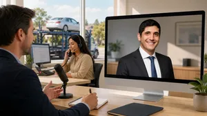 Illustrated interview with Nathan Barz about bilingual customer support for vehicle shipping.