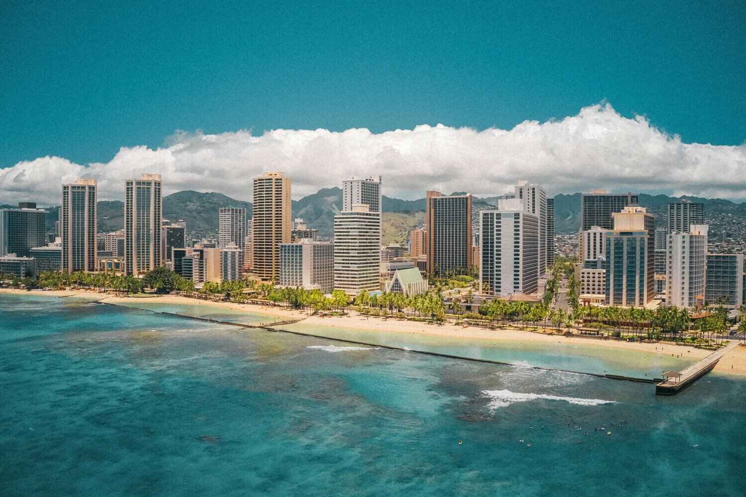 A Stunning Aerial View of Waikiki Beach in Honolulu Hawaii