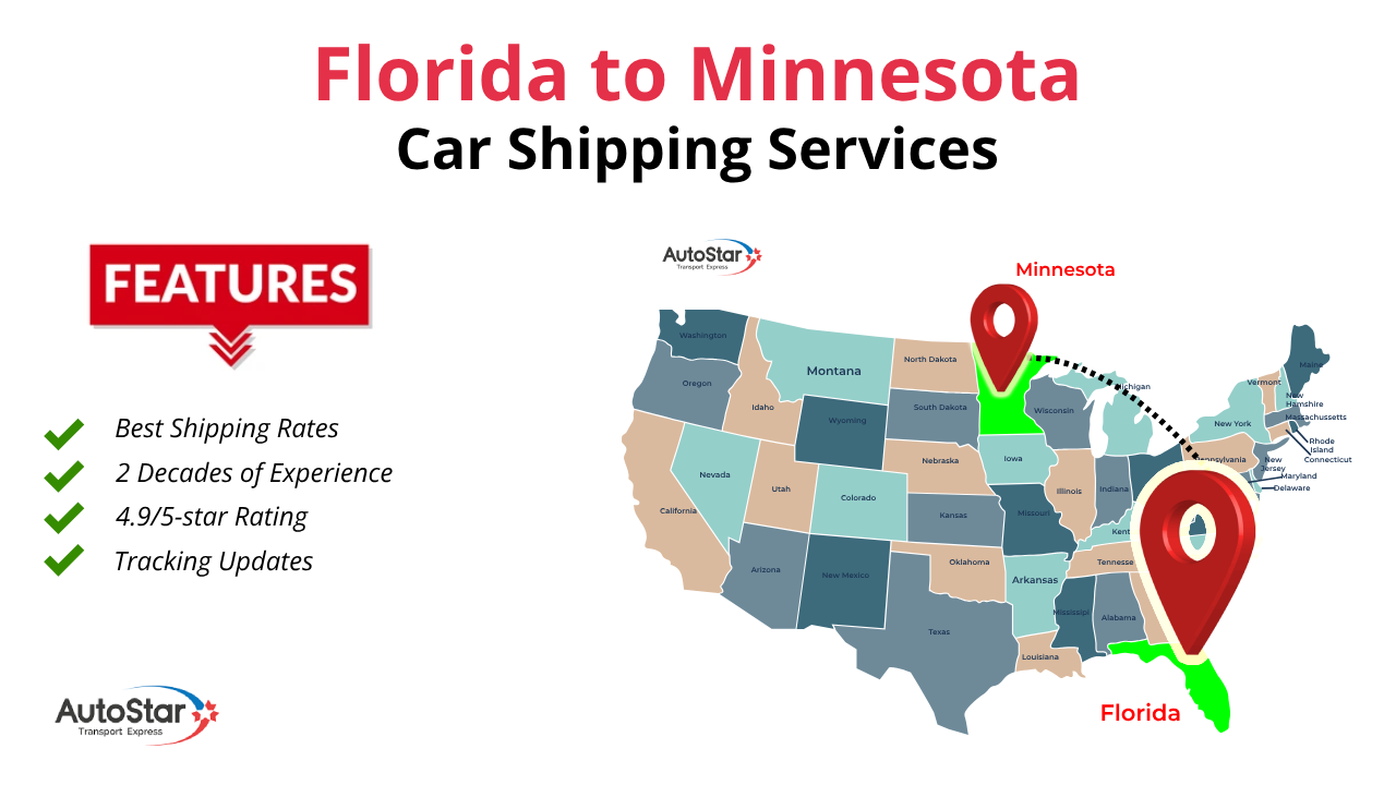 Florida to Minnesota Car Shipping by AutoStar Transport Express
