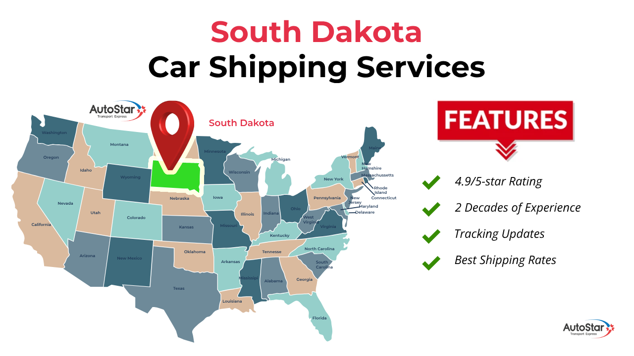 South Dakota Car Shipping Services by AutoStar Transport Express