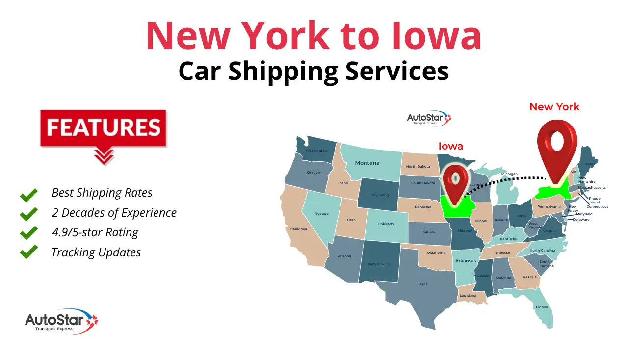 New York to Iowa Car Shipping Services