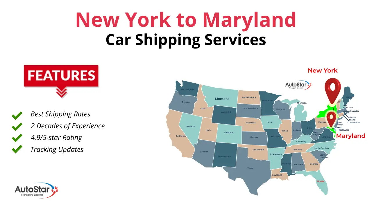 Reliable New York to Maryland Car Shipping Services by AutoStar Transport Express