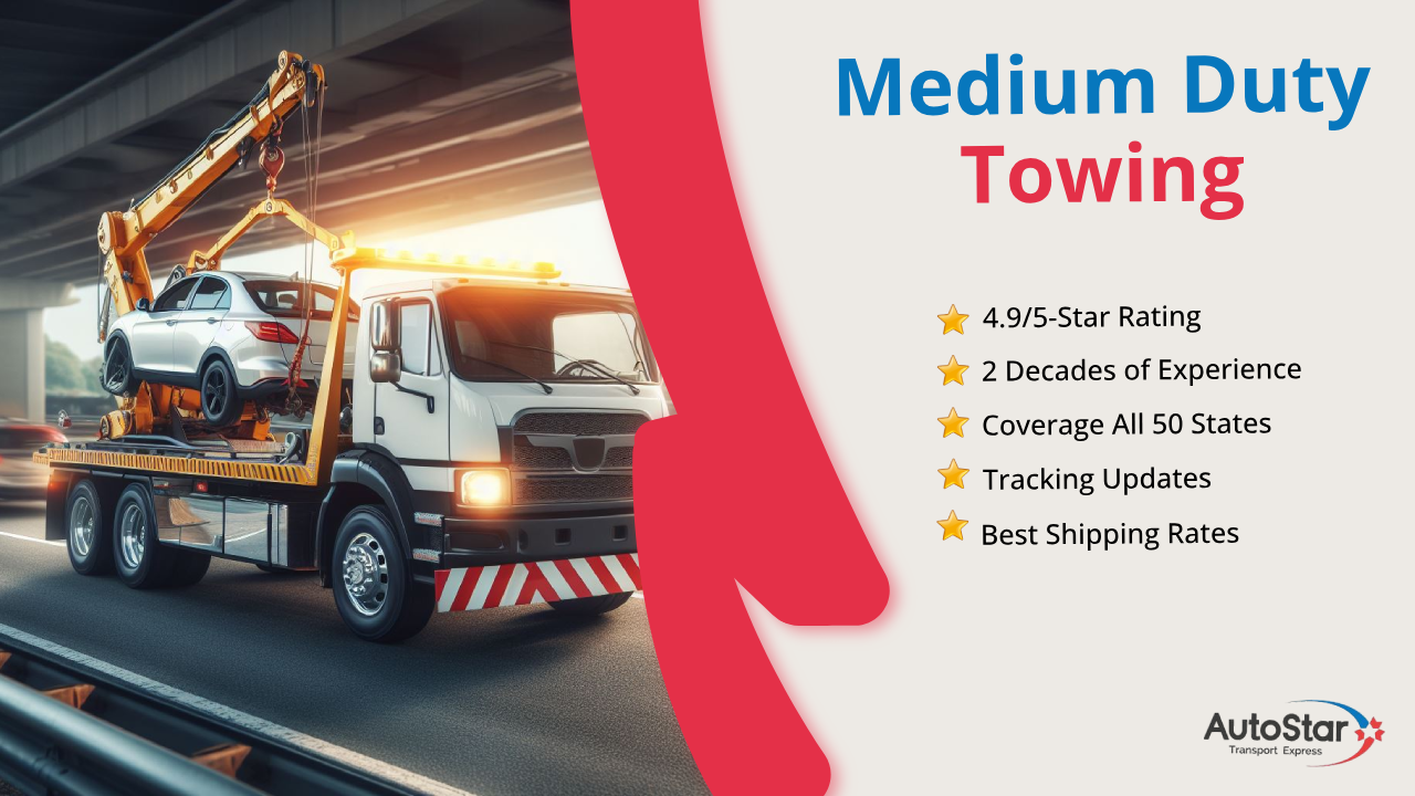 AutoStar Transport Express providing reliable medium duty towing for safe vehicle transport