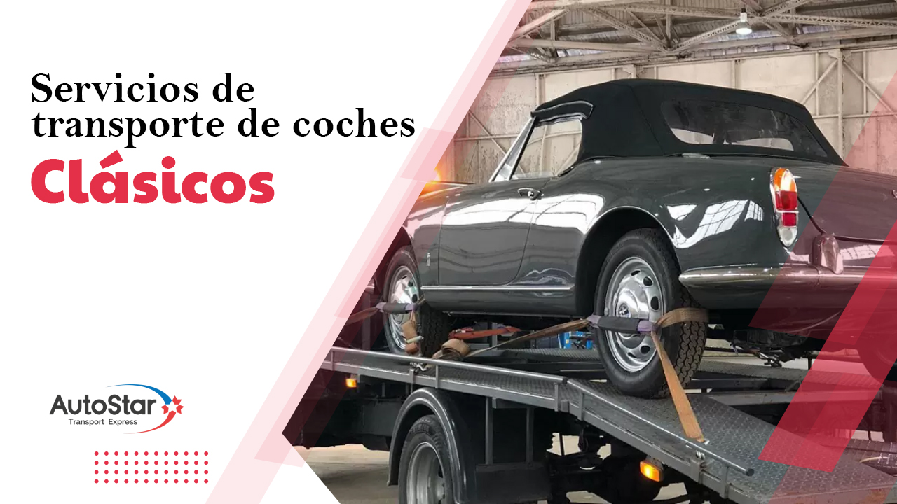 Automóvil clásico convertible transportado en grúa con nuestro servicio de envío clásico