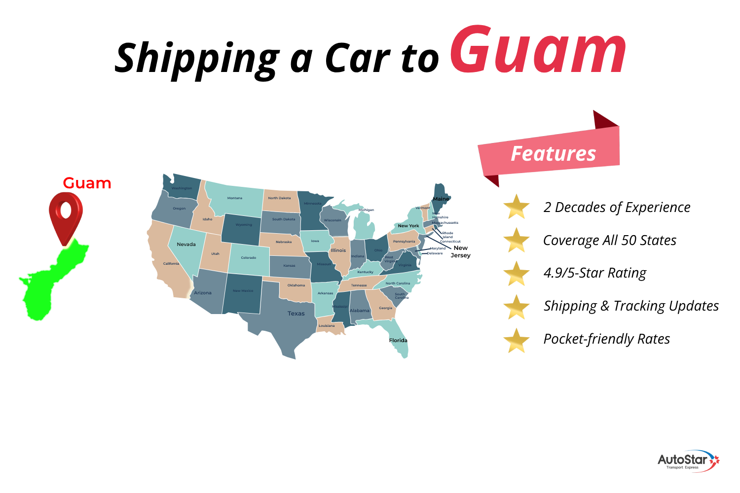 Reliable Car Shipping to/from Guam
