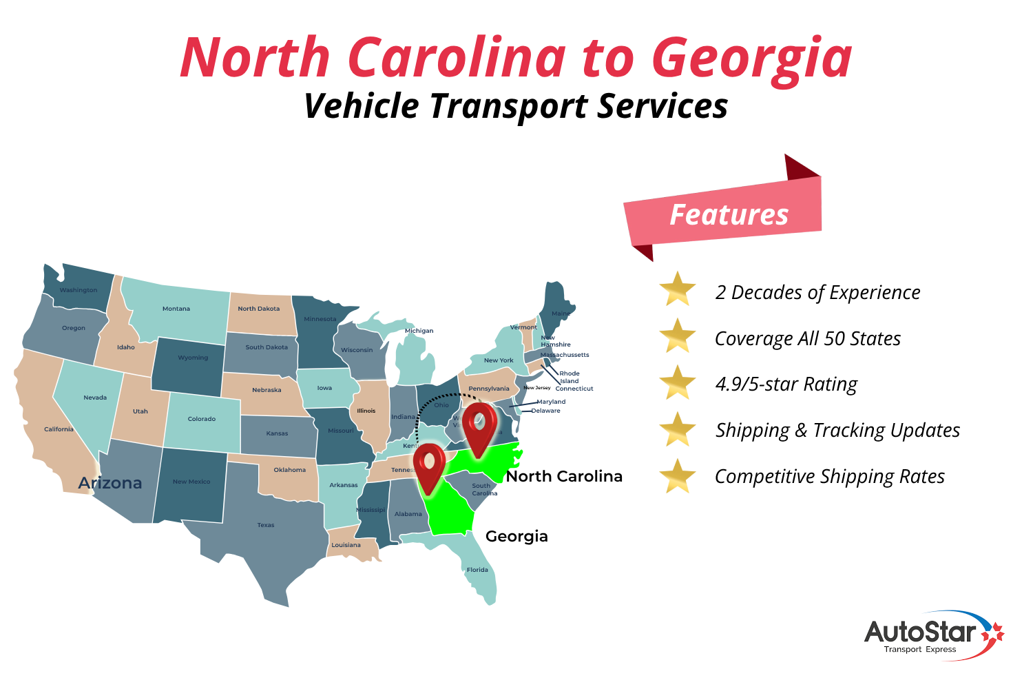 Reliable North Carolina to Georgia Vehicle Transport Services