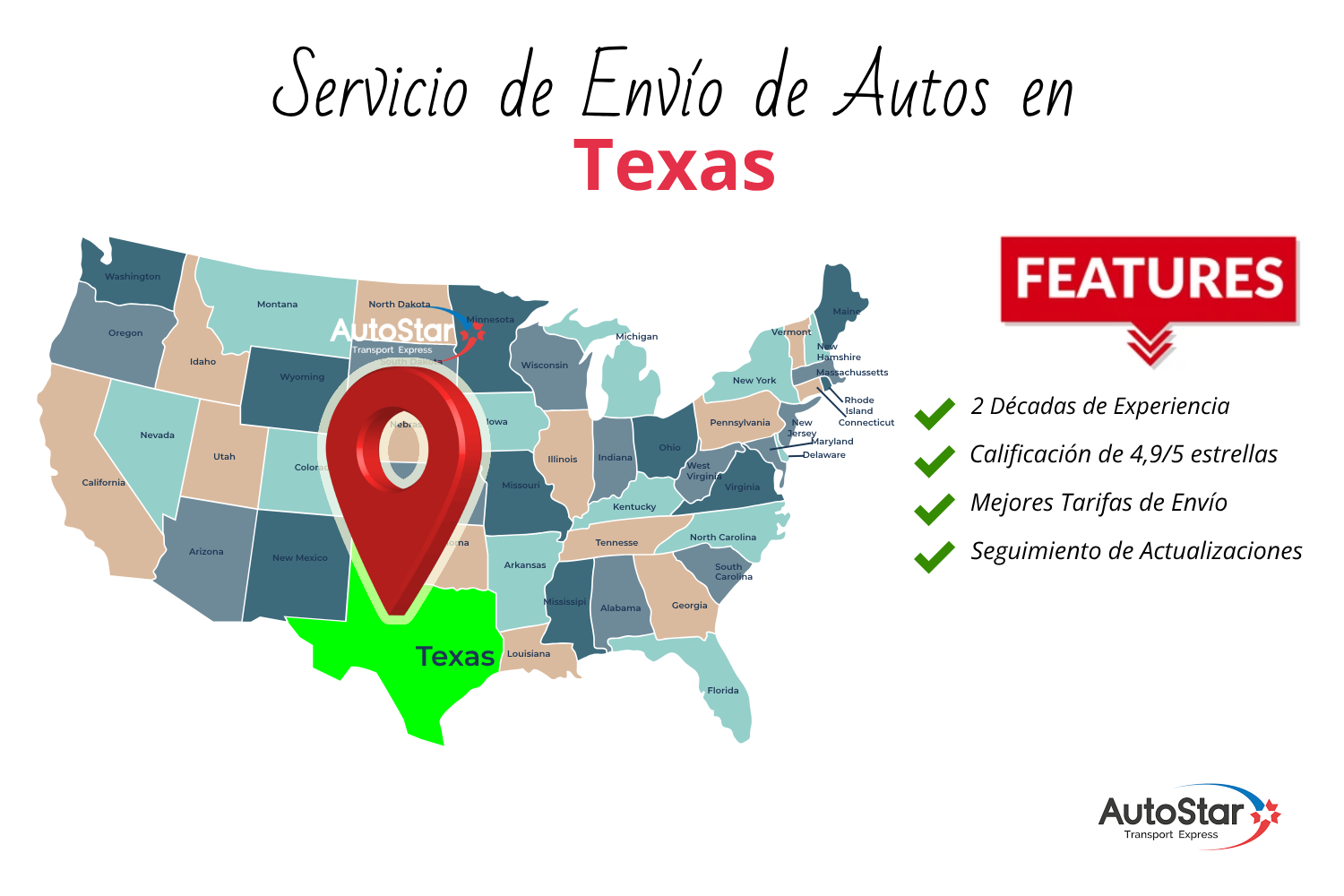 Empresa de Transporte de Automóviles Confiable en Texas