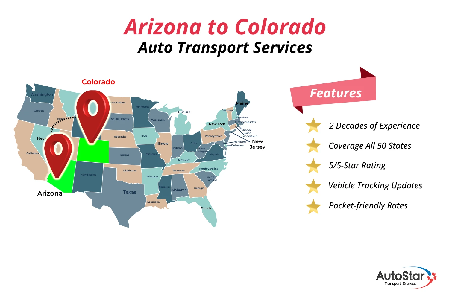 Arizona to Colorado Auto Transport Services