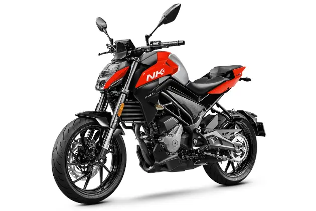 CFMOTO 300NK streetfighter motorcycle with futuristic TFT display and LED lights