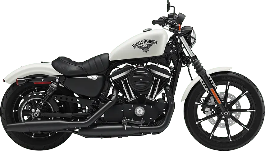 Harley-Davidson Iron 883 cruiser with blacked-out design and low stance