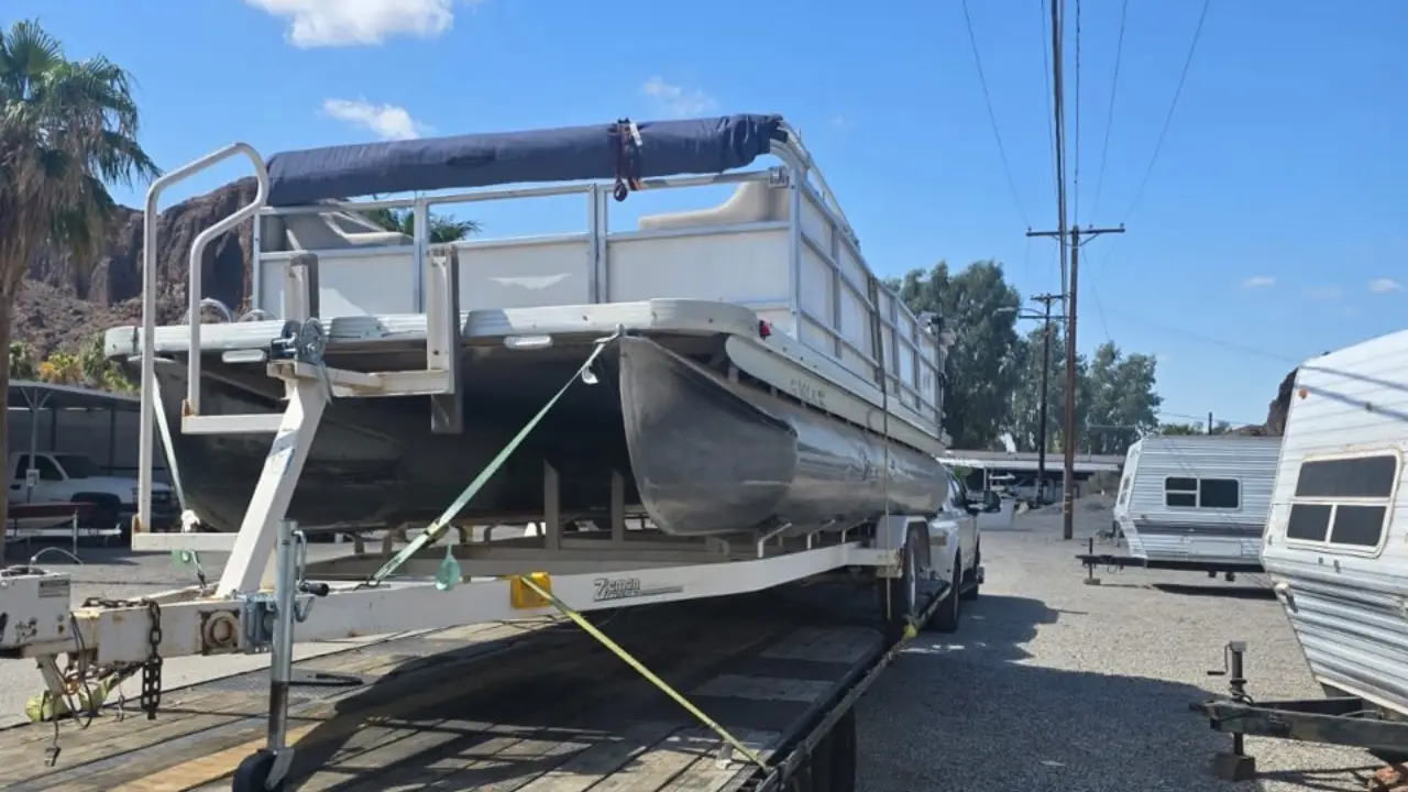 AutoStar Transport Express: Shipping services for a pontoon boat on a trailer