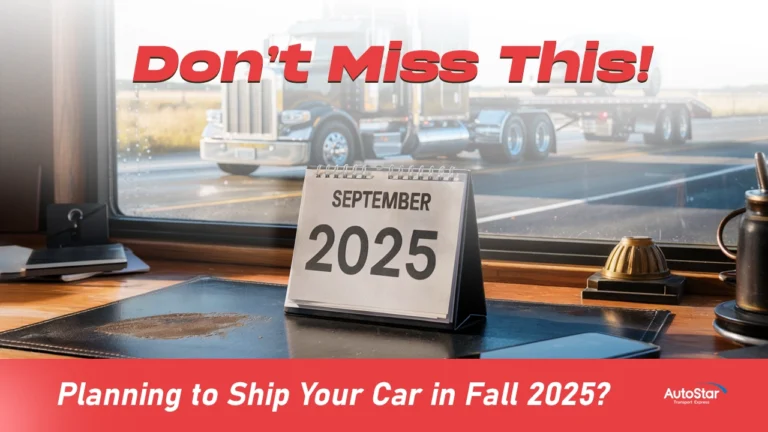 Digital calendar showing last call for fall car shipping with AutoStar Transport Express