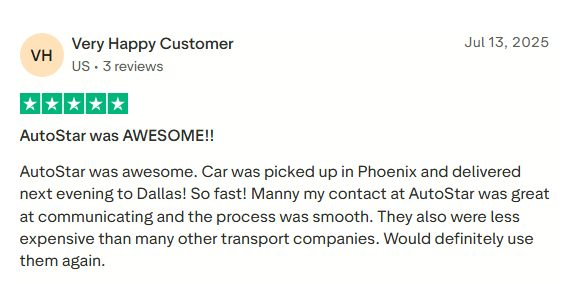 Trustpilot review screenshot highlighting positive customer feedback on pricing.