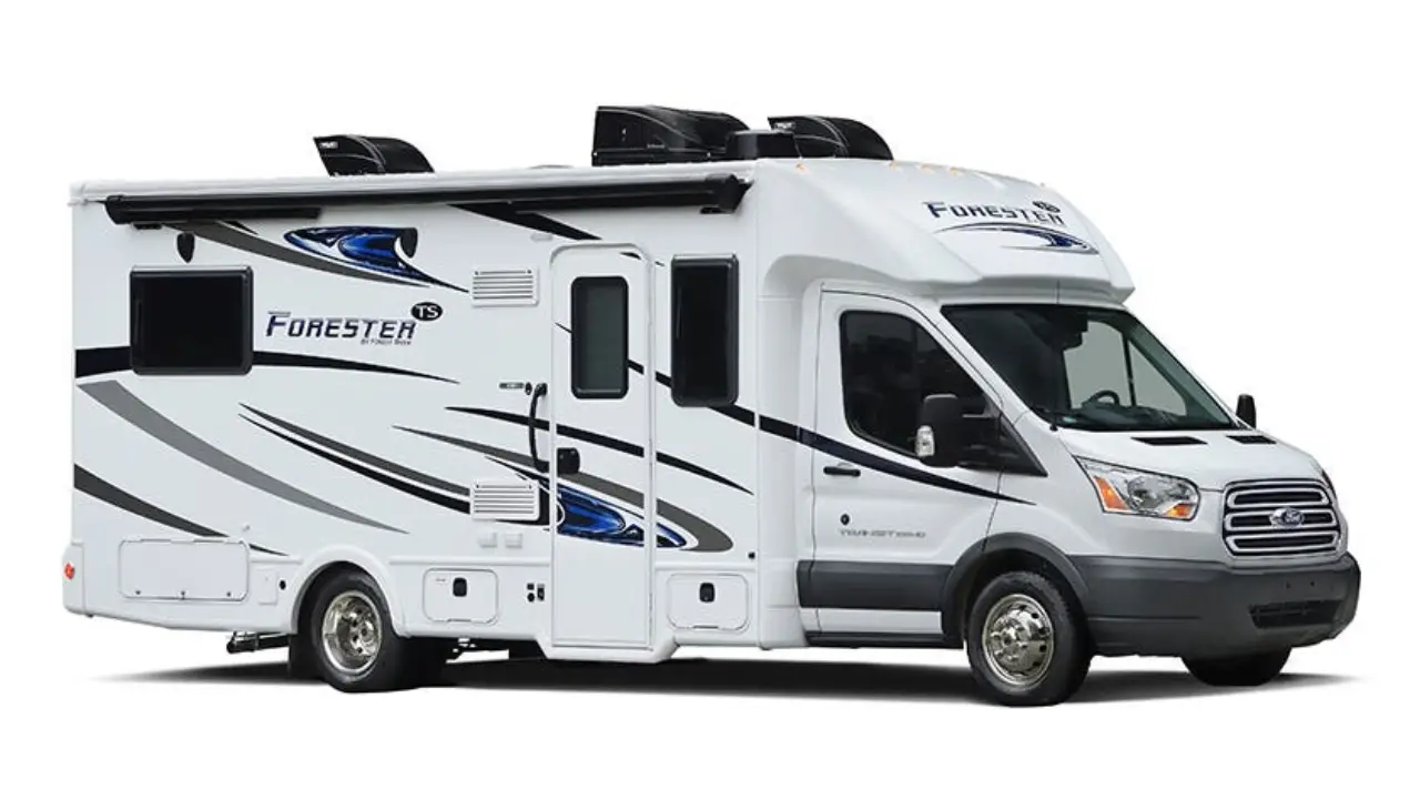 Forest River Forester Class C motorhome RV exterior showing cab-over design and slide-outs