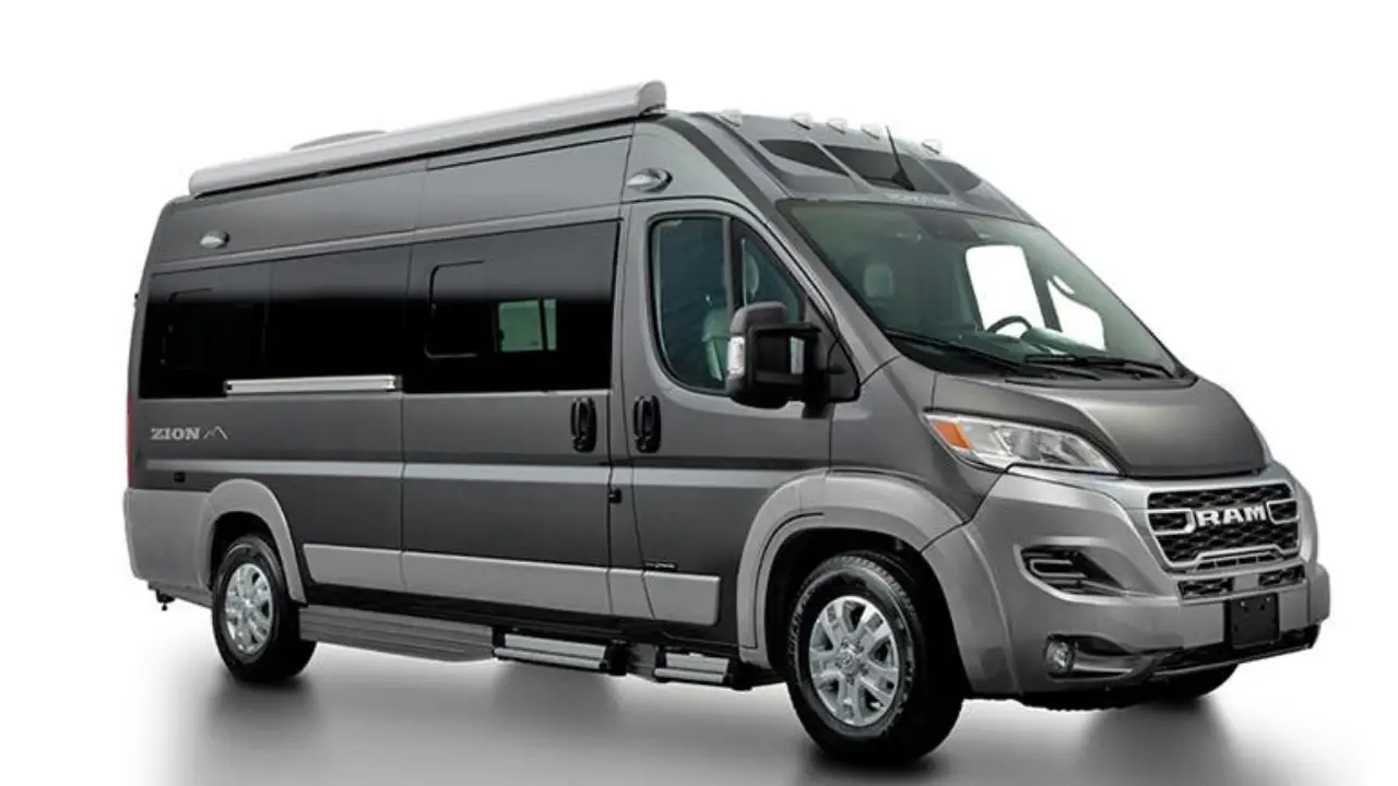 Roadtrek Zion Class B camper van RV exterior with streamlined, urban-friendly design.