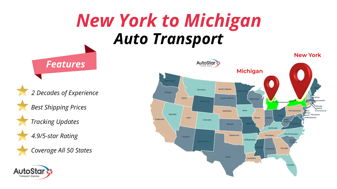 New York to Michigan Car Shipping Service by AutoStar Transport Express