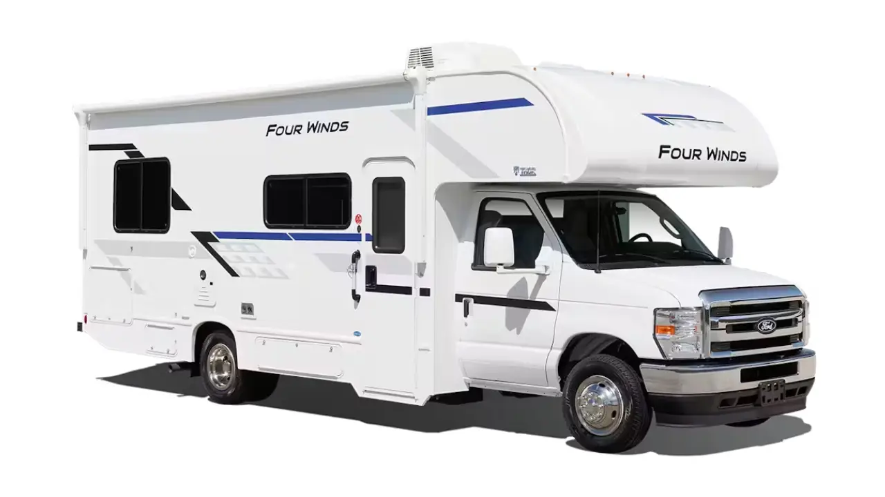 Thor Four Winds Class C motorhome RV exterior featuring multiple floor plan options and standard cab-over design.