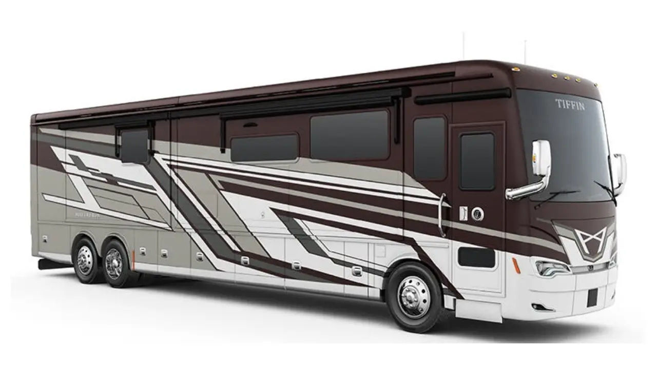 Tiffin Allegro Bus Class A motorhome RV exterior with streamlined design and premium finishes.