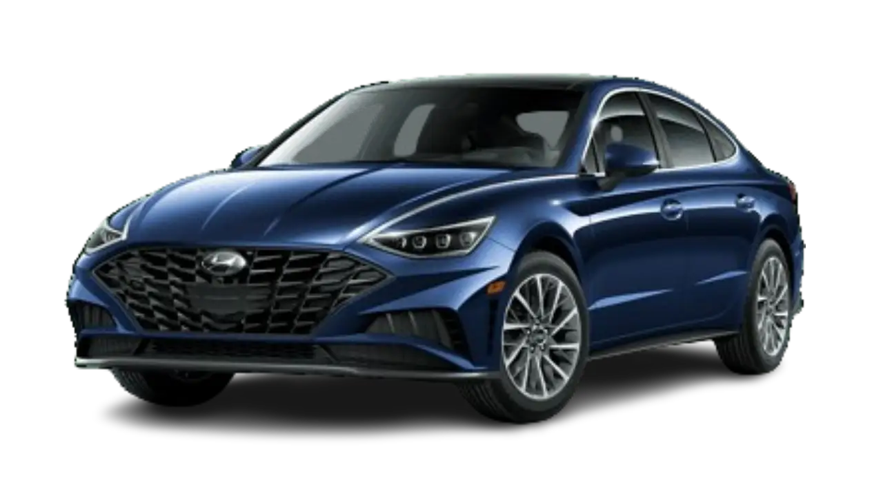 Hyundai Sonata Blue Hybrid car
